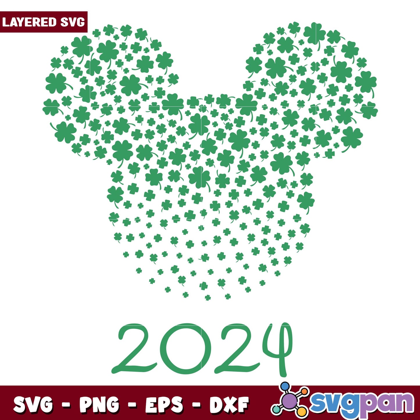 Mickey head Disney St Patricks Day svg, Disney characters svg, Digital Download