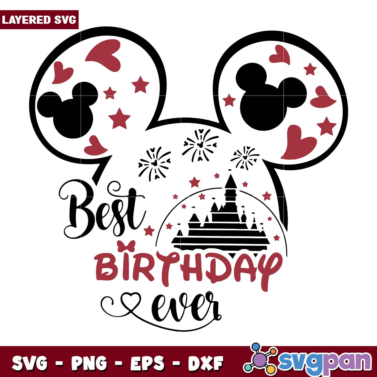 Mickey mouse best birthday ever svg, Disney characters svg, Digital Download