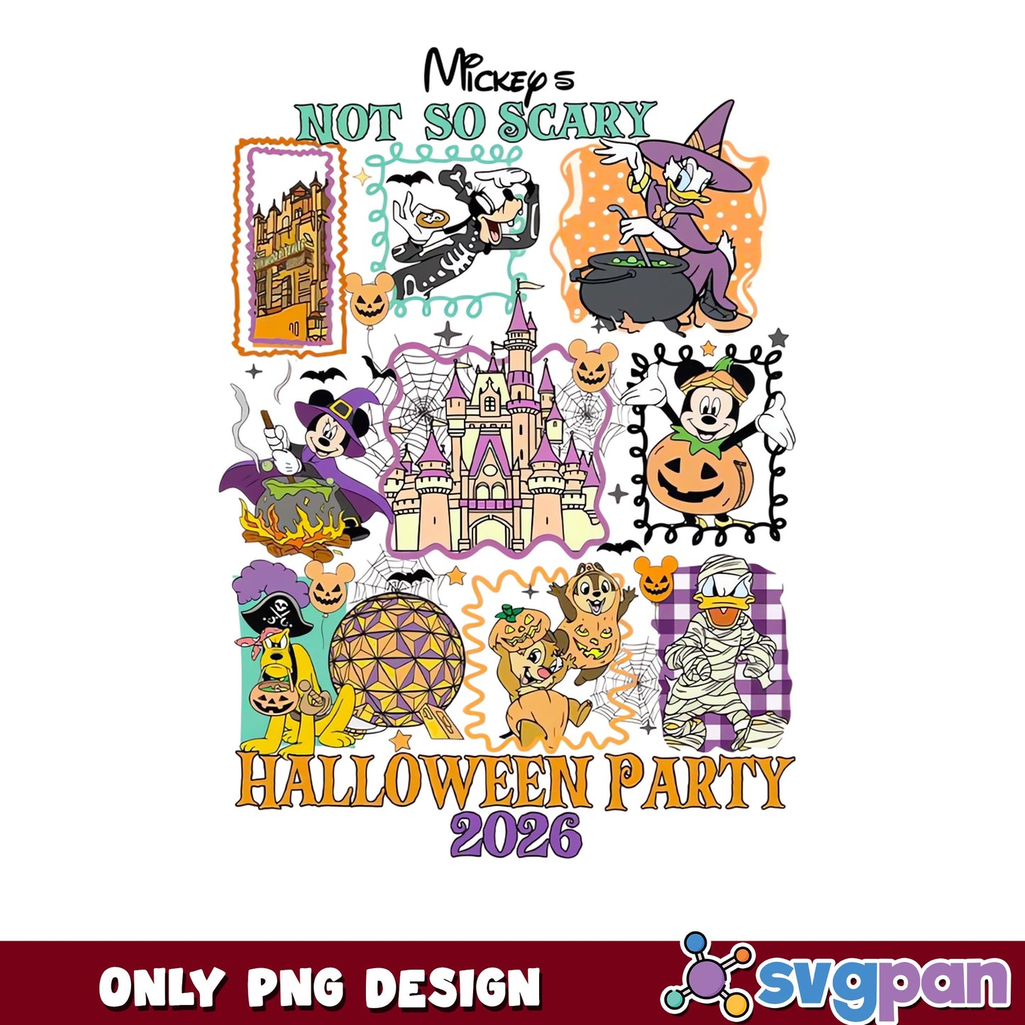 Mickey's Not So Scary Halloween Party 2026 PNG, Disney Castle, Spooky