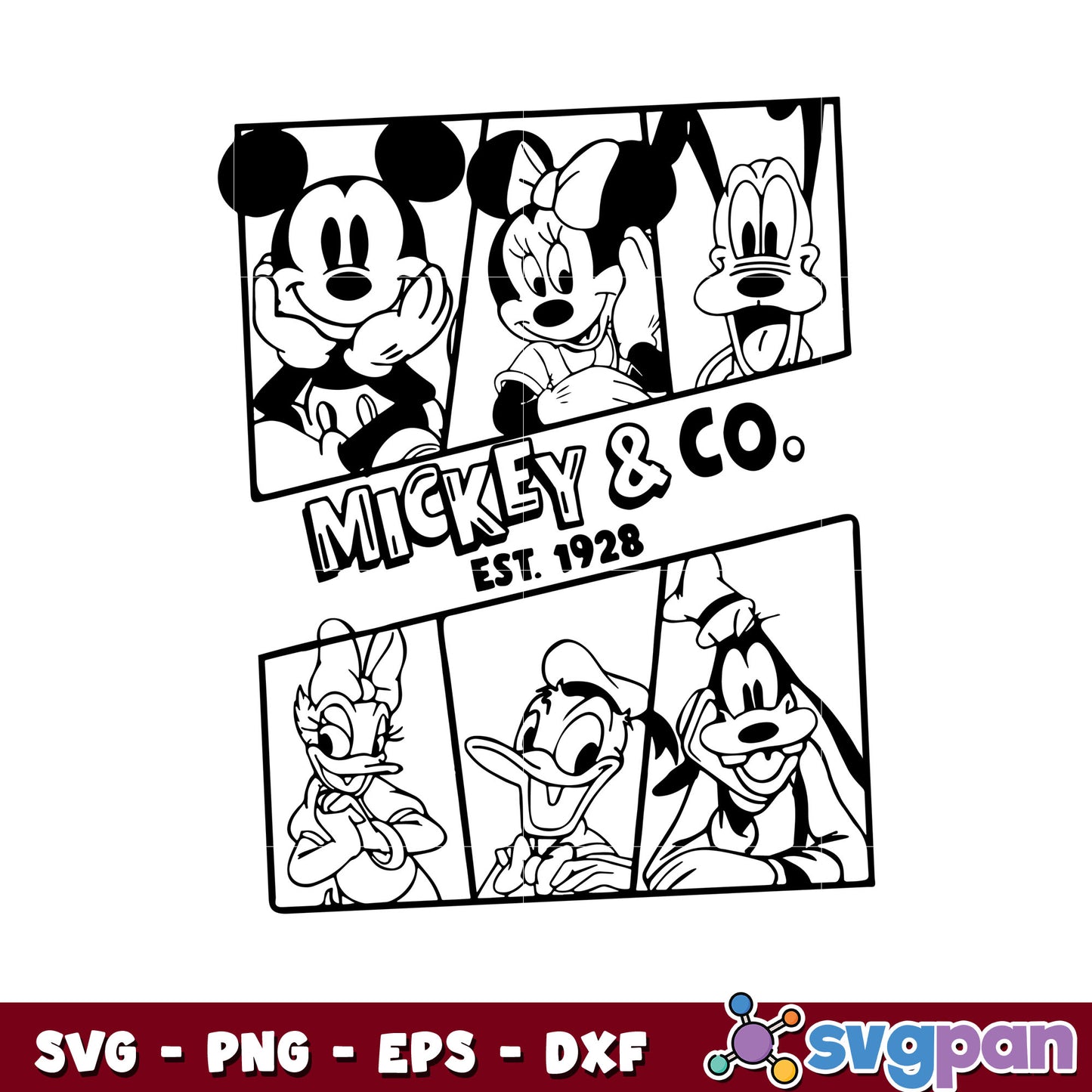 Mickey and Co est 1928 disney svg, mickey mouse and friends svg