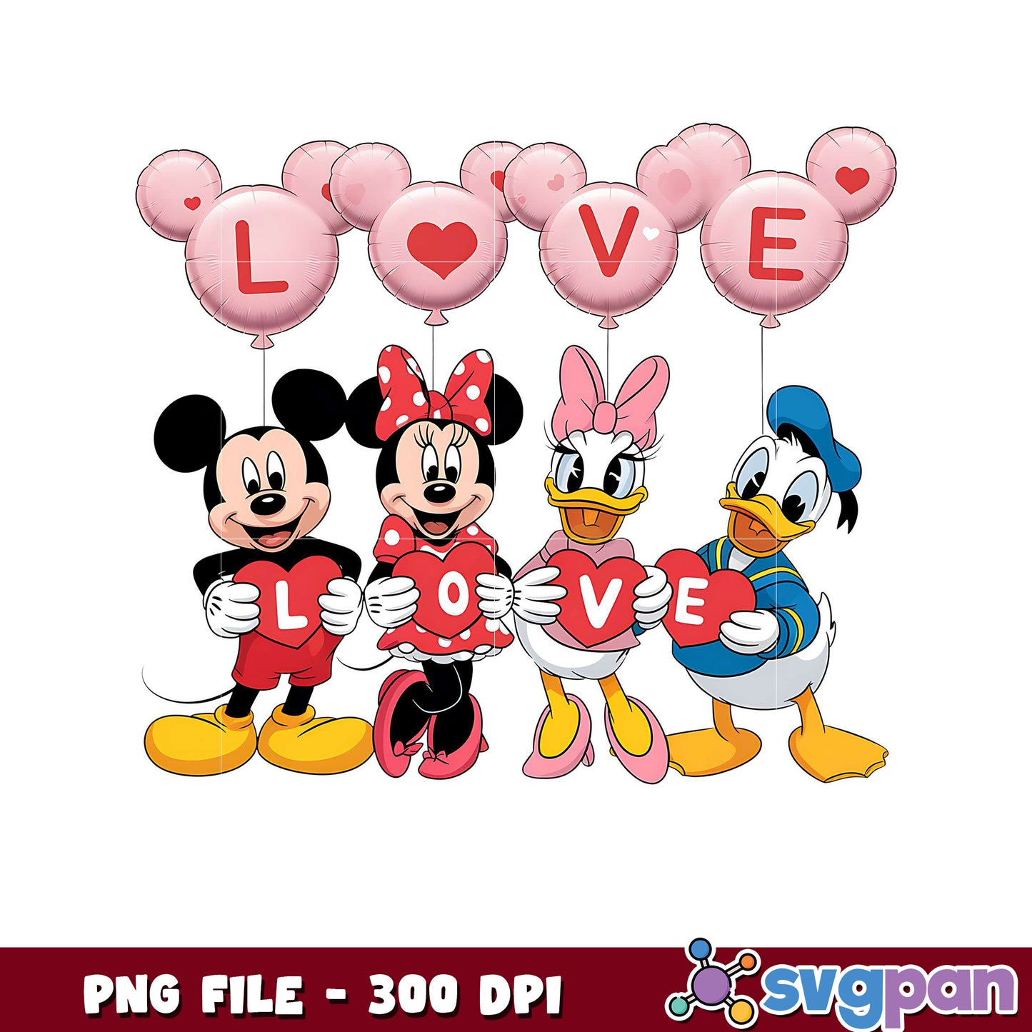Mickey and Friends Love Theme PNG, High Quality 300 DPI