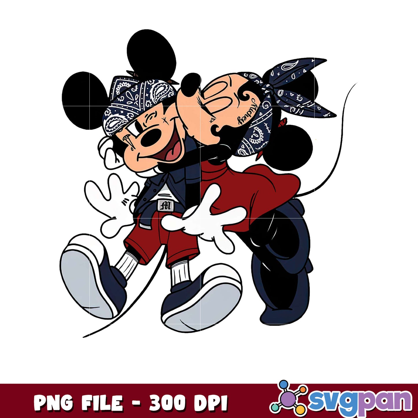 Mickey and Minnie Mouse PNG file for fun designs, perfect for crafts and apparel