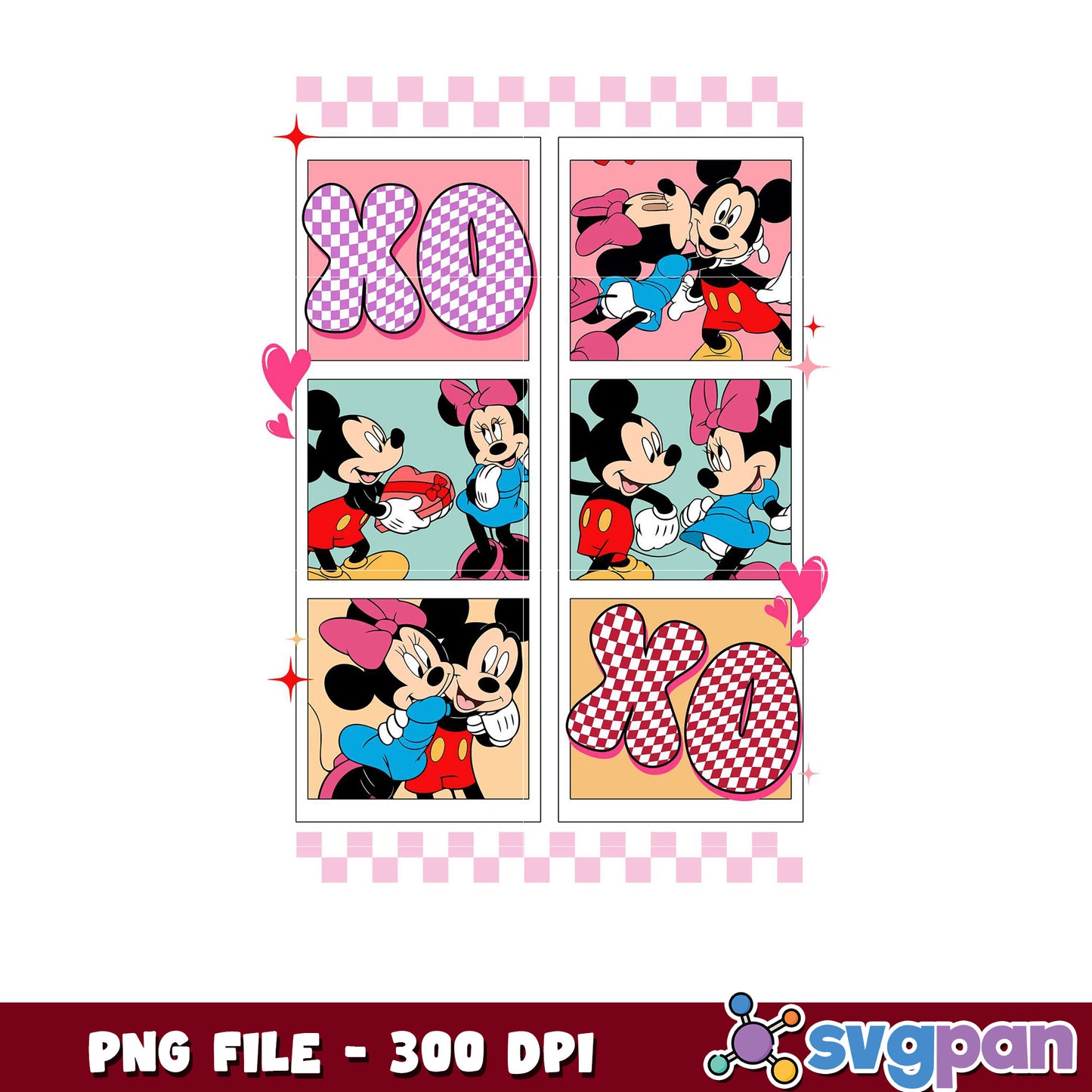 Mickey and Minnie cartoon design, perfect for crafts