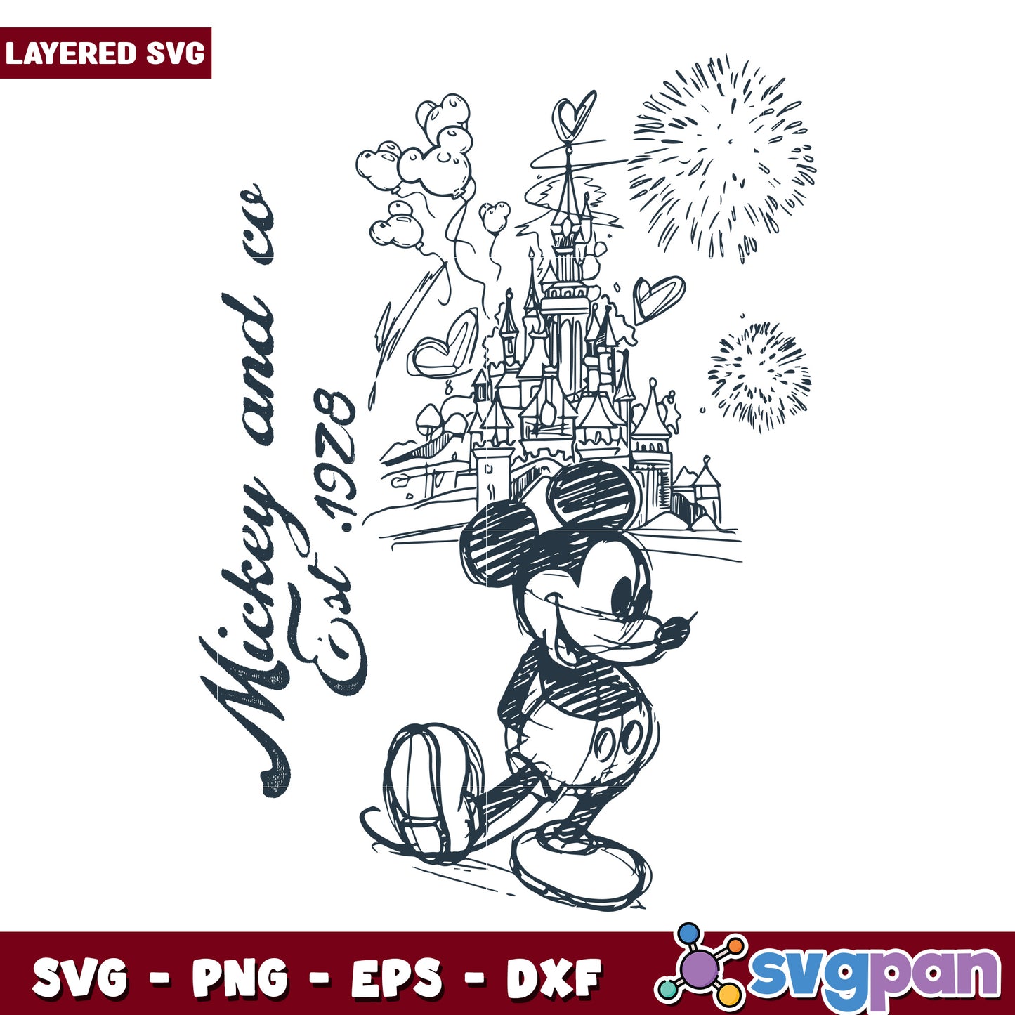 Mickey and co disneyland svg, disney mickey svg, disneyland svg