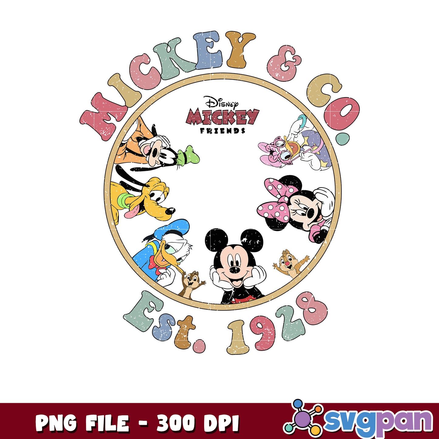 Mickey and co est 1928 png, disney cruise png, disney store png