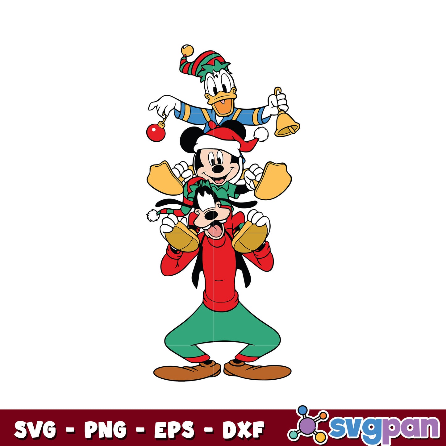 Mickey and friends christmas hat svg, mickey mouse christmas svg