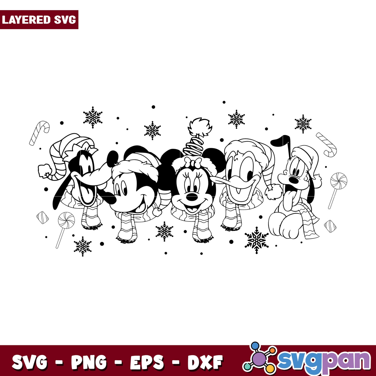 Mickey and friends svg, disney christmas svg, disney cartoon svg