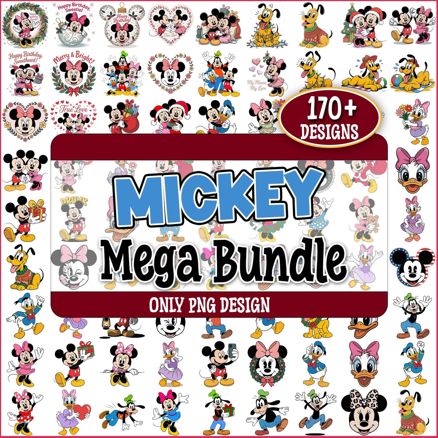 Mickey and hommie png bundle