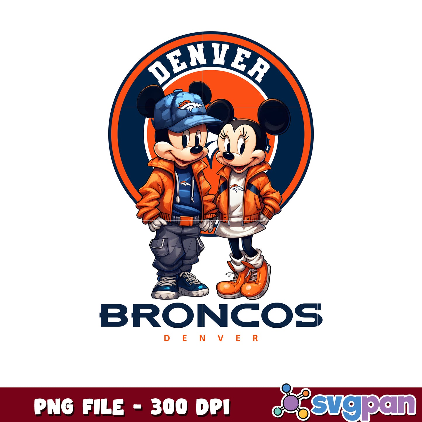 Mickey and minnie denver broncos png, disney mickey mouse png, nfl teams logo png