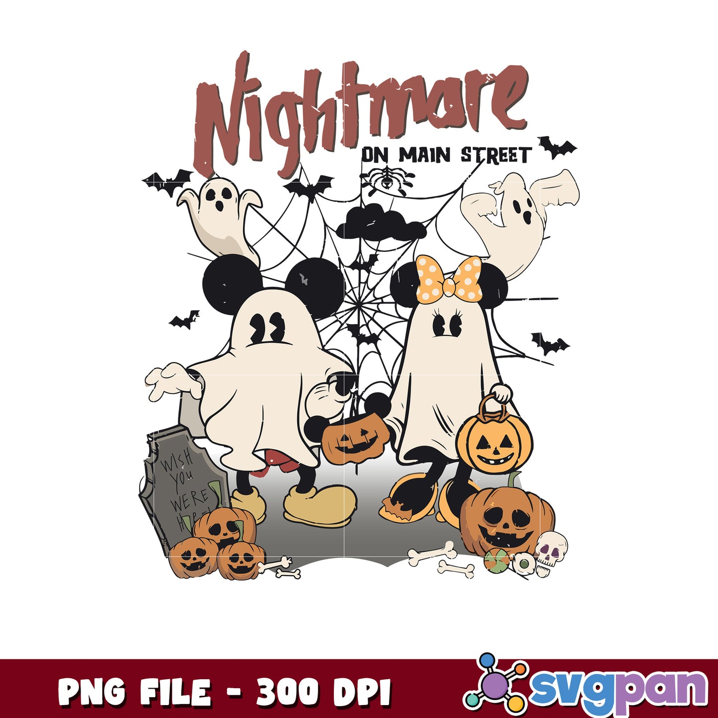Mickey and minnie mouse halloween png, halloween season png, scary monster png
