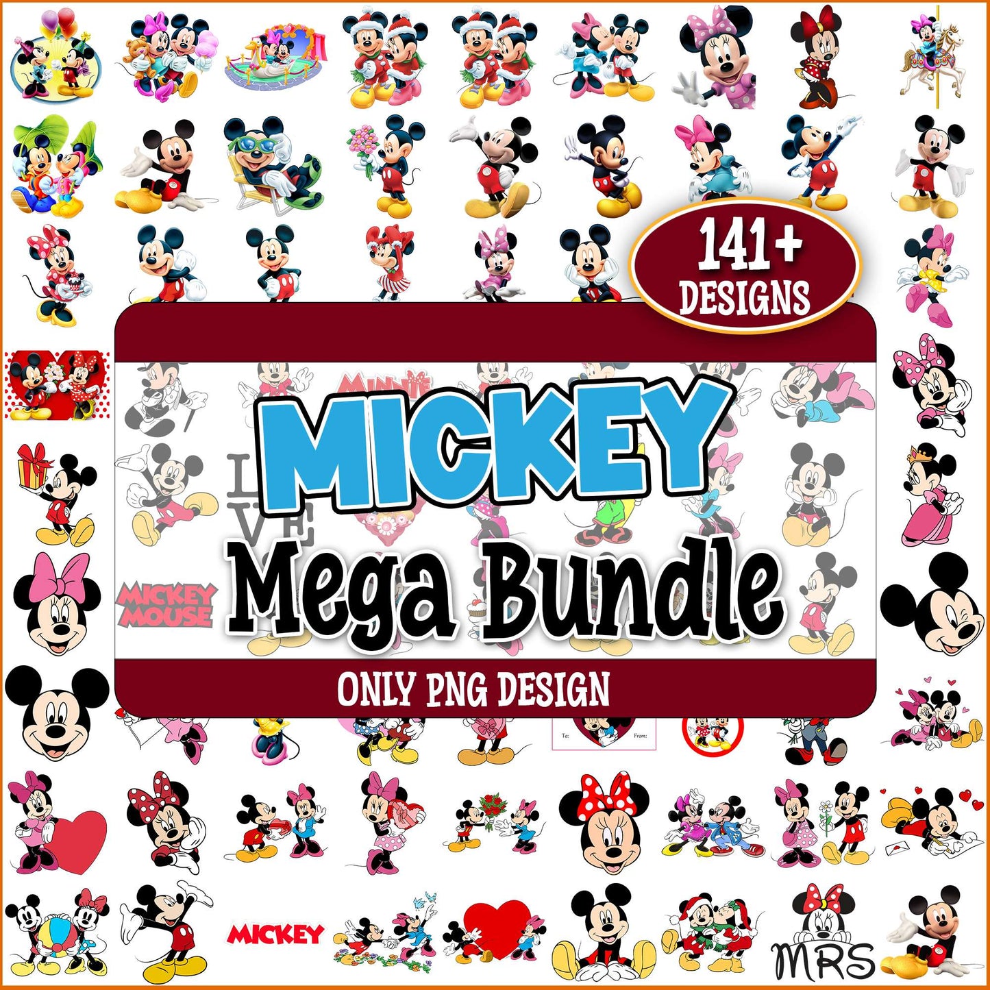 Mickey and minnie png bundle