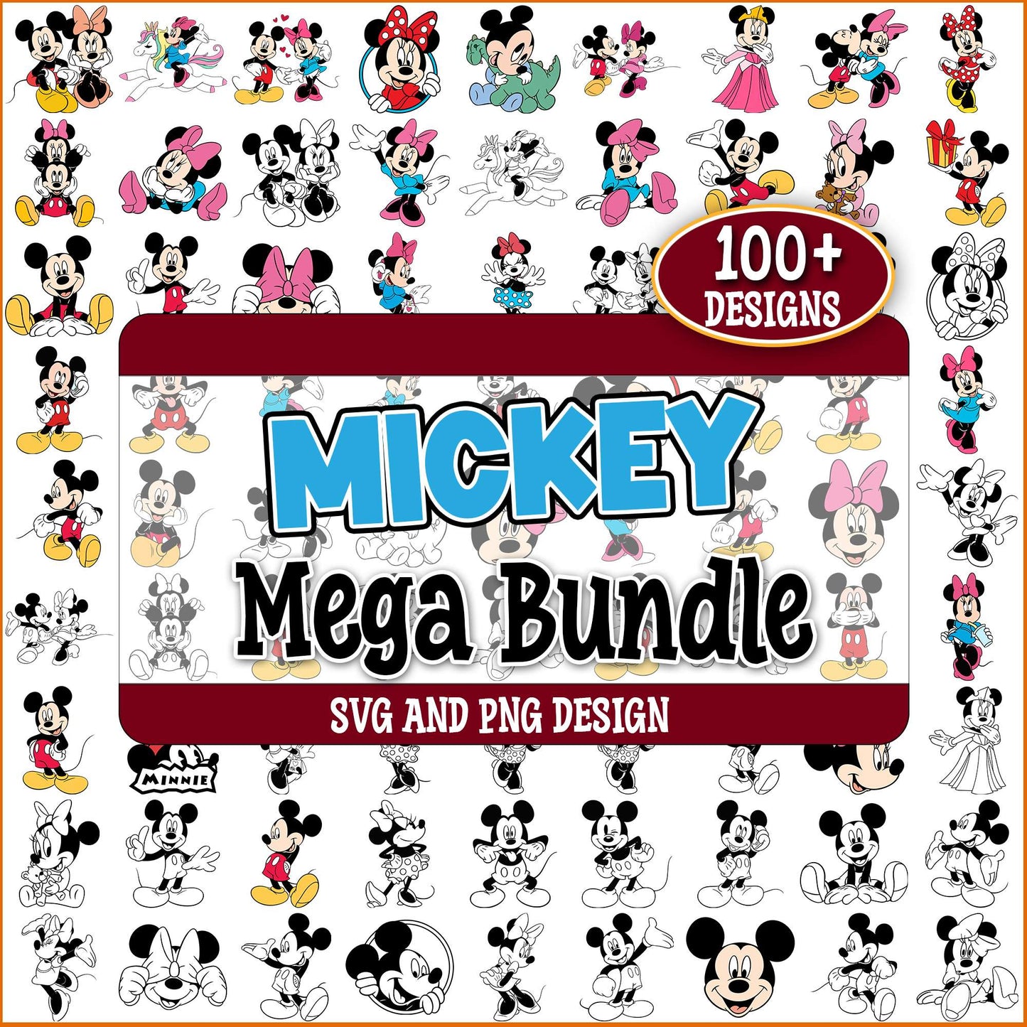 Mickey and minnie svg bundle