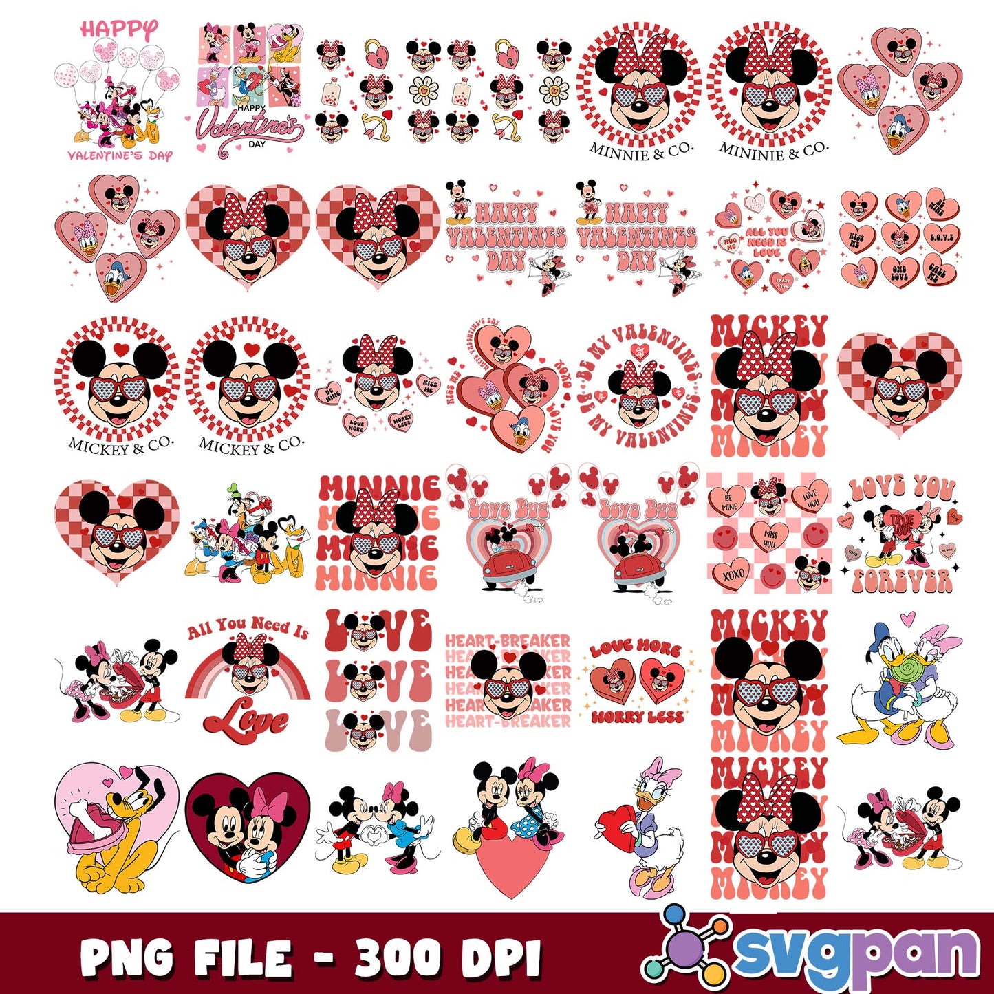 Mickey be my valentines png bundle