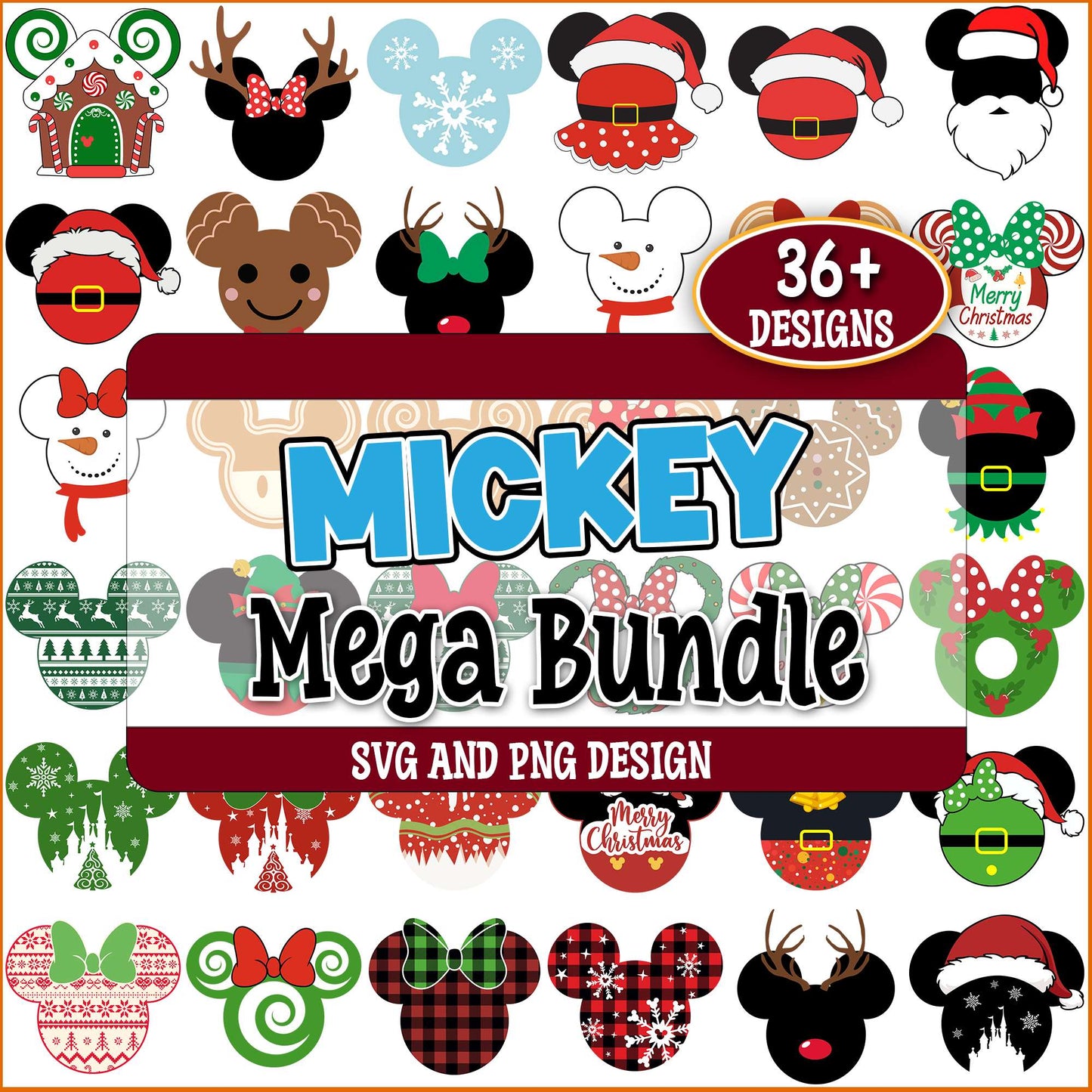 Mickey christmas designs svg bundle