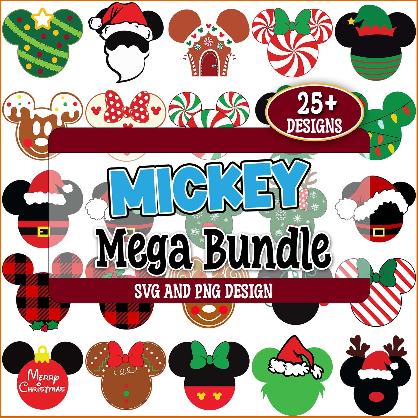 Mickey christmas design svg bundle