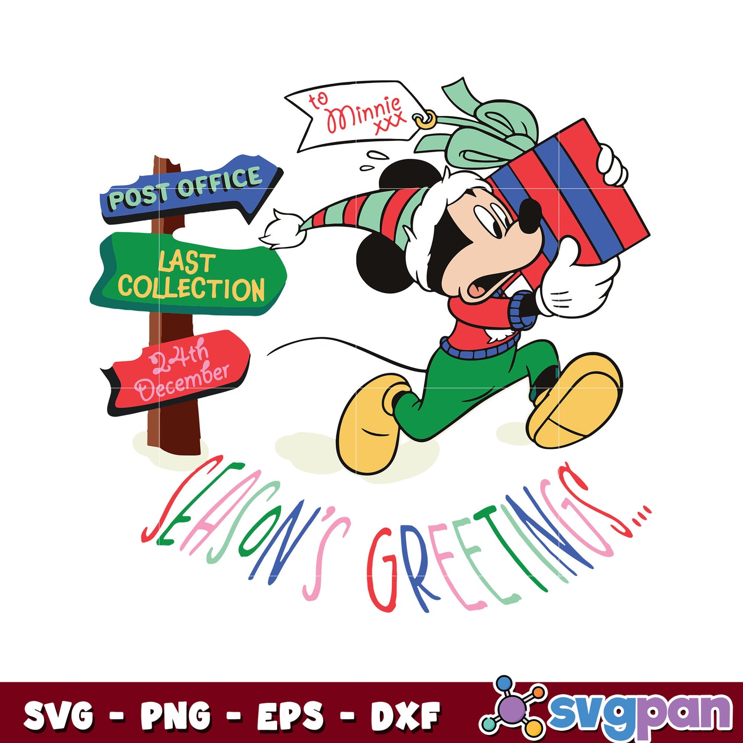 Mickey disney mouse christmas svg, mickey christmas hat svg