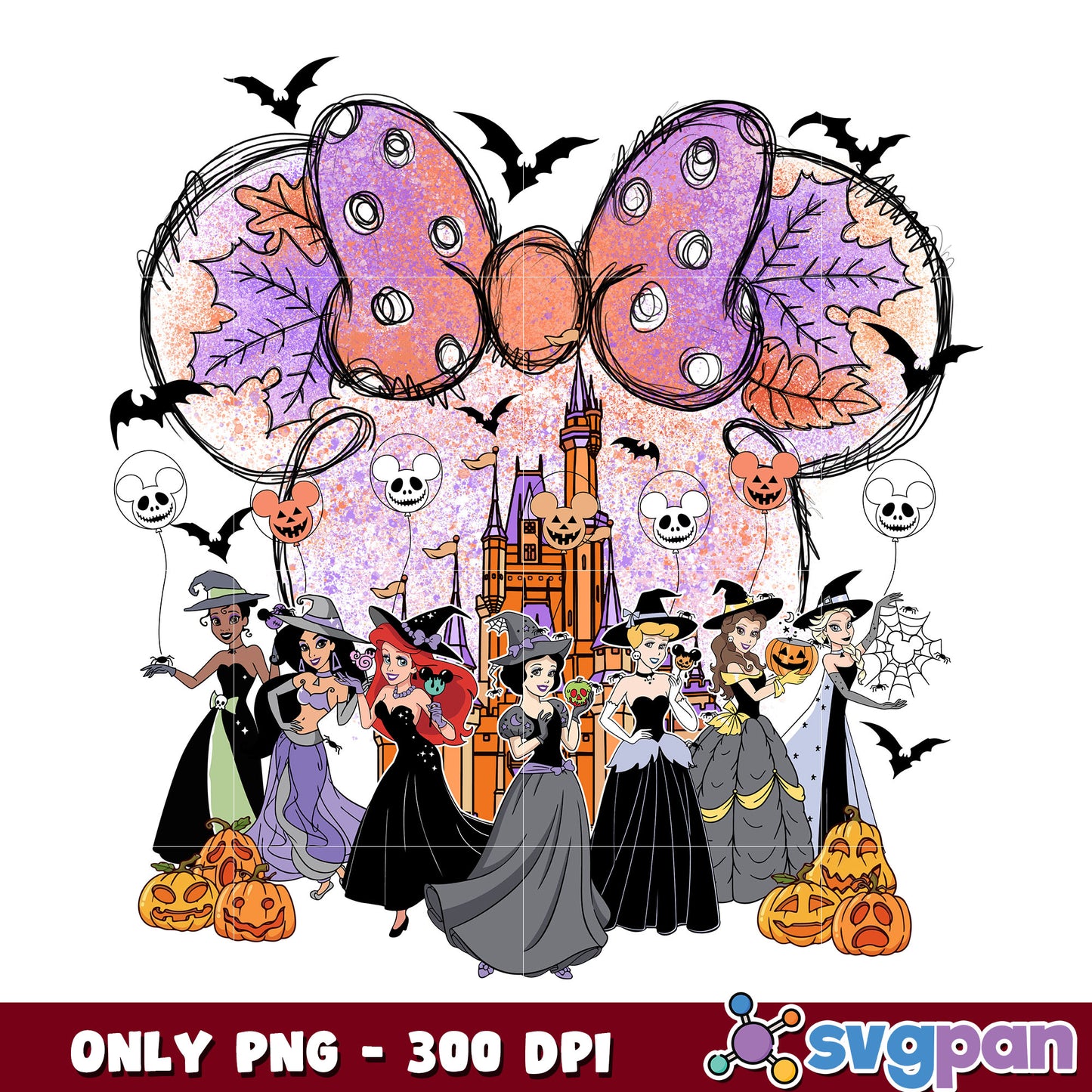 Mickey disney princess halloween png, disney princess png