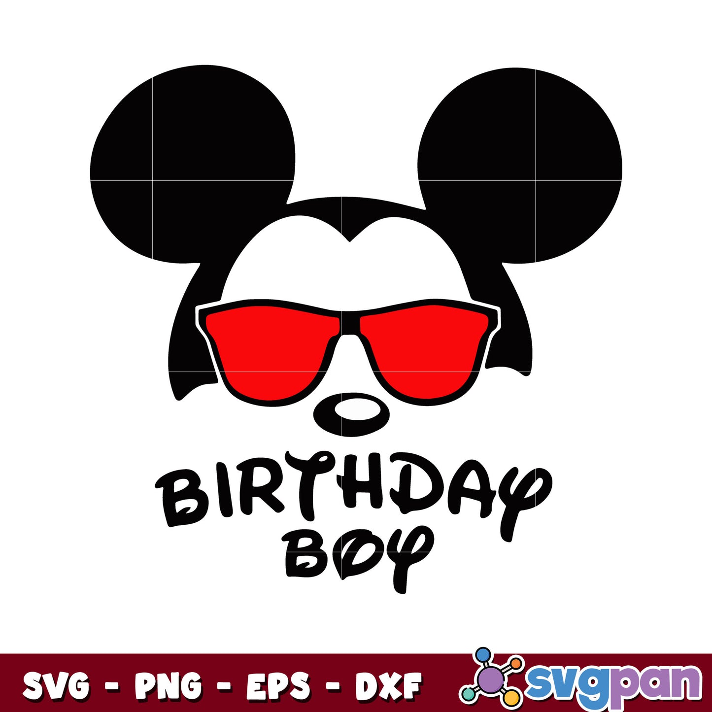 Mickey face disney birthday boy svg, mickey mouse face svg