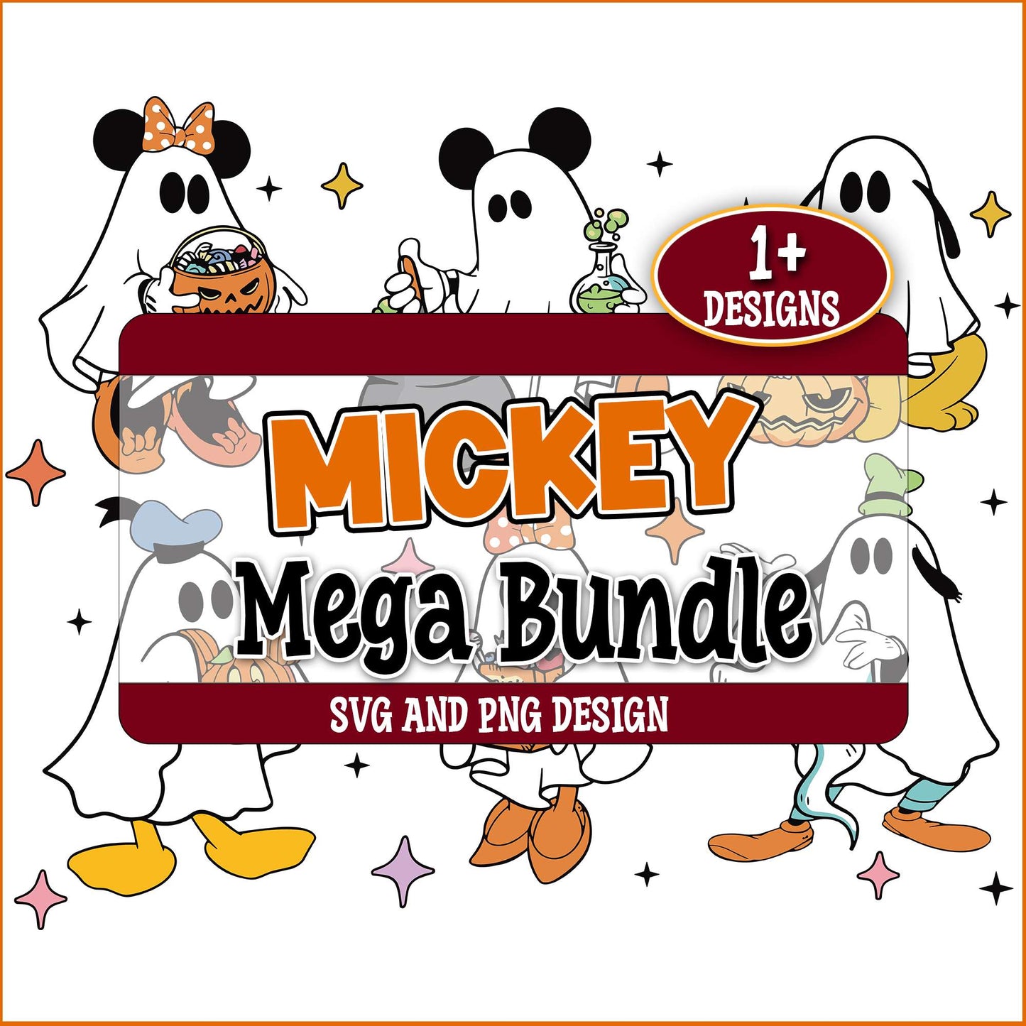 Mickey ghost halloween svg bundle