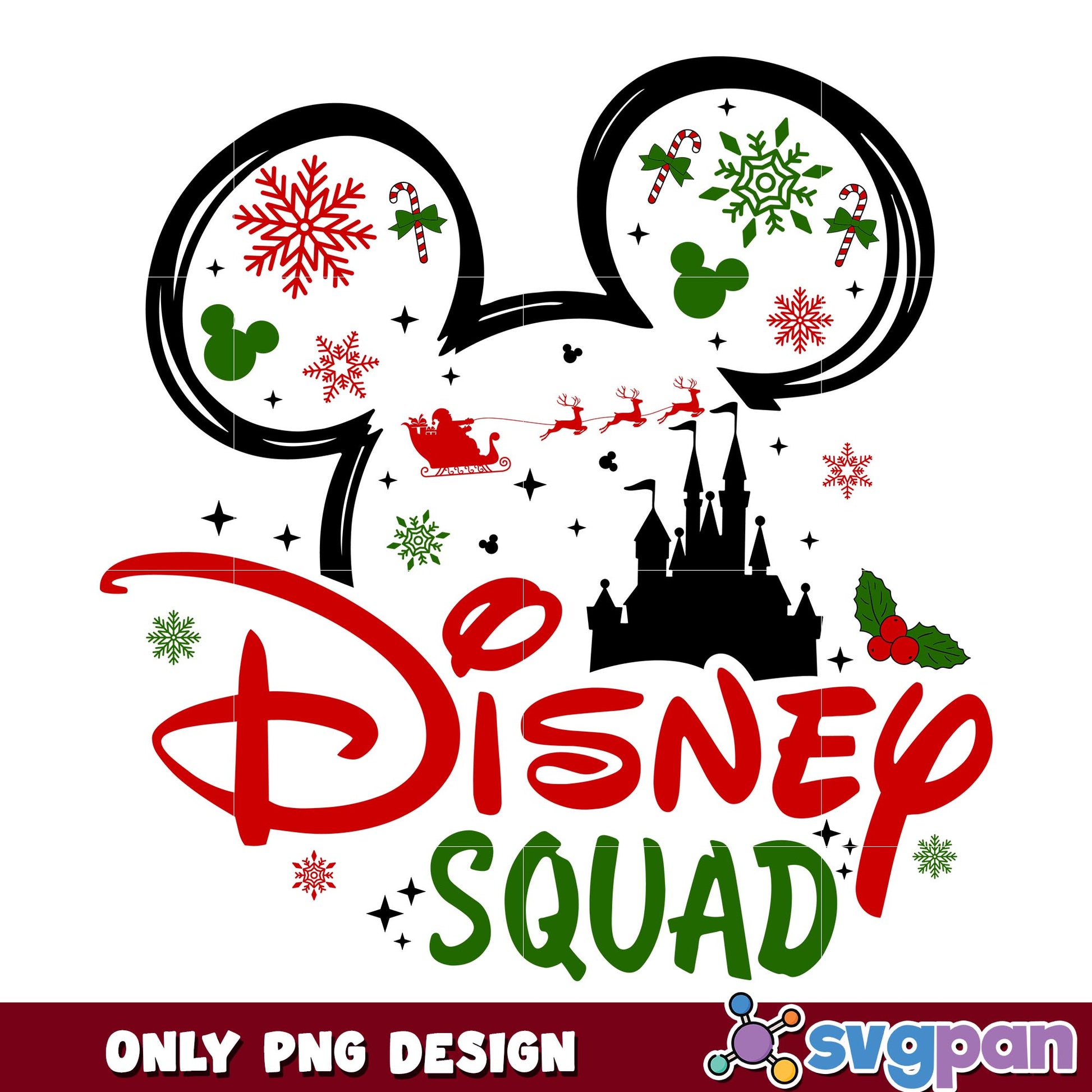 Mickey head disney squad christmas png