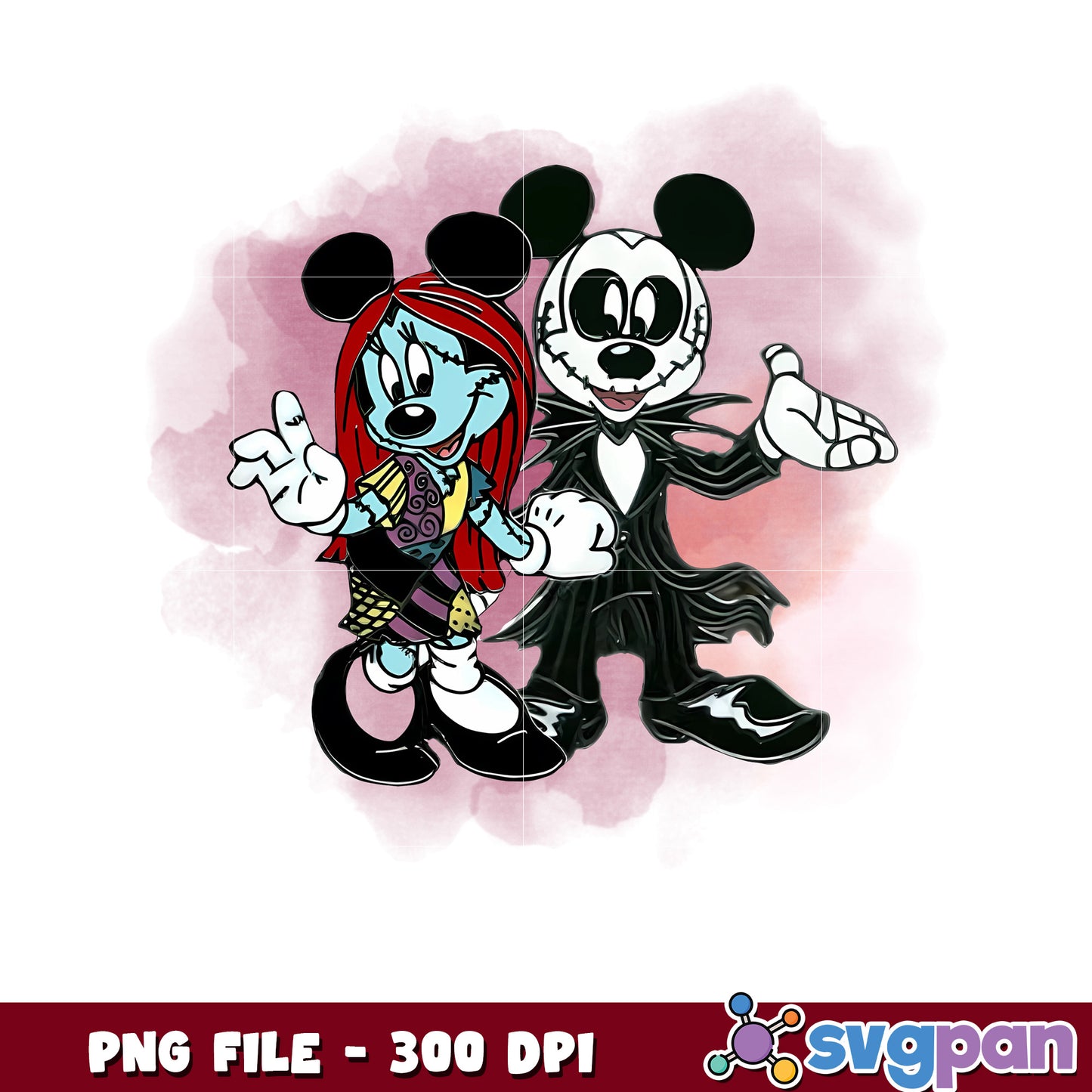 Mickey jack and sally minnie png, halloween png, halloween cartoon png