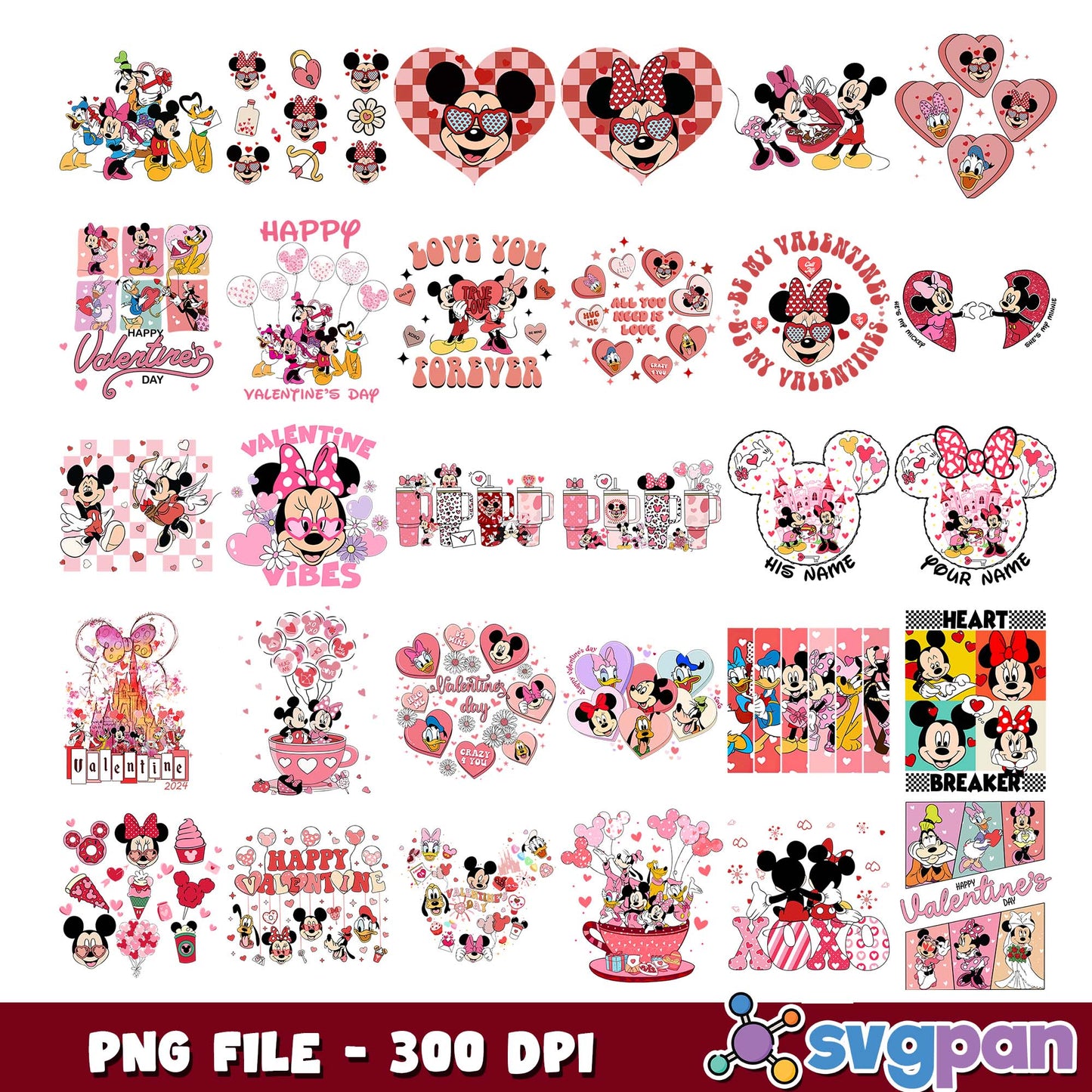 Mickey love you forever png bundle