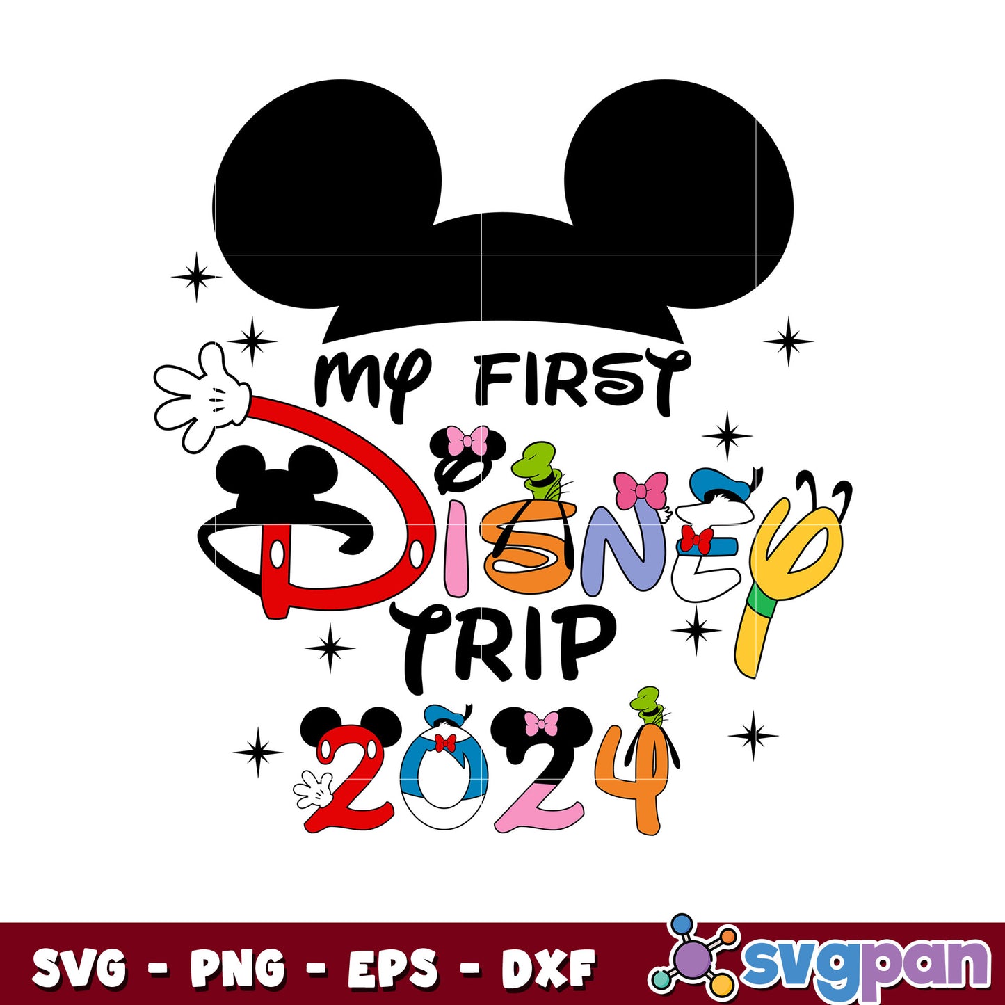 Mickey memorable disney trip 2024 svg, mickey ears svg