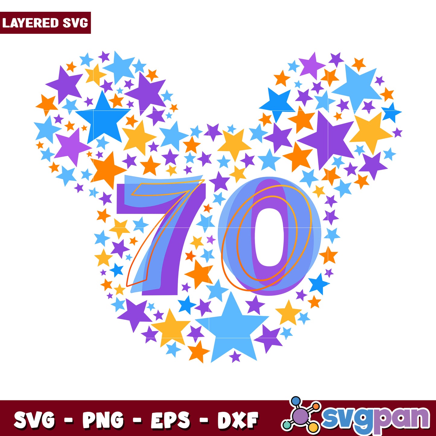 Mickey mouse 70th anniversary svg, mickey friends svg, disneyland celebration svg