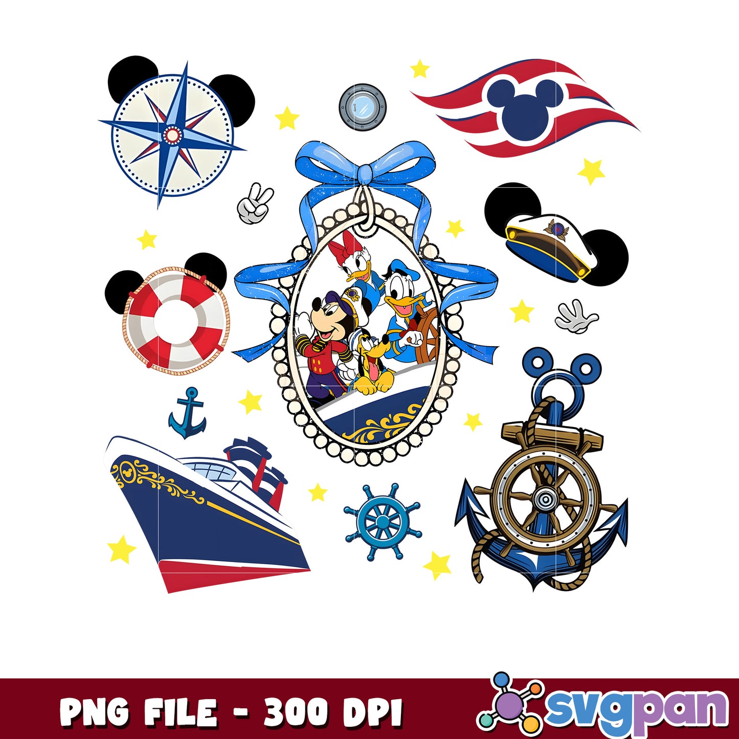 Mickey mouse characters and the ship png, disney movie png, disneyland png