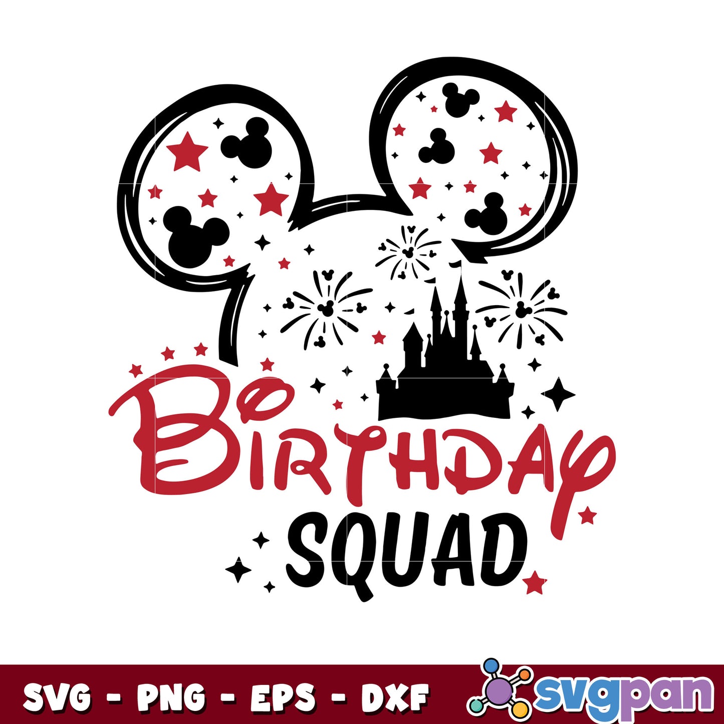 Mickey mouse disney birthday squad svg, mickey mouse ears svg
