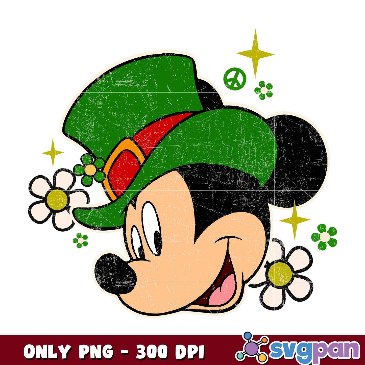 Mickey mouse head patrick's day png
