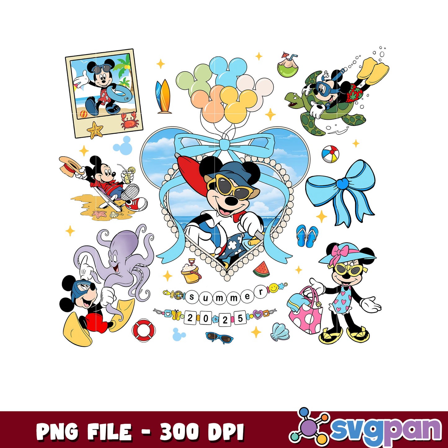 Mickey mouse in the beach png, mickey summer vacation png, cartoon mickey png