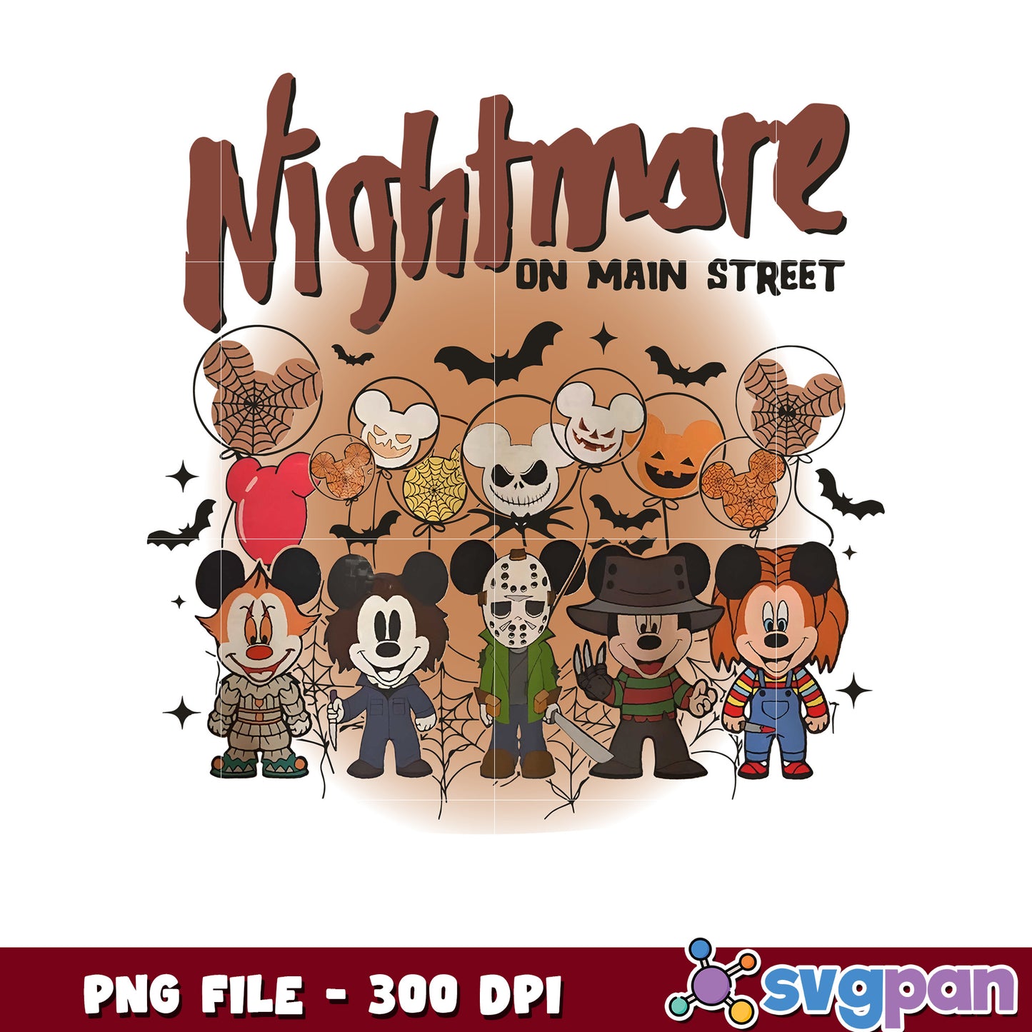 Mickey mouse killers nightmare on main street png, spooky season png, halloween monster png
