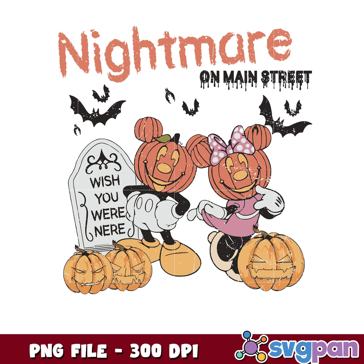 Mickey mouse nightmare on main street png, halloween season png, scary monster png