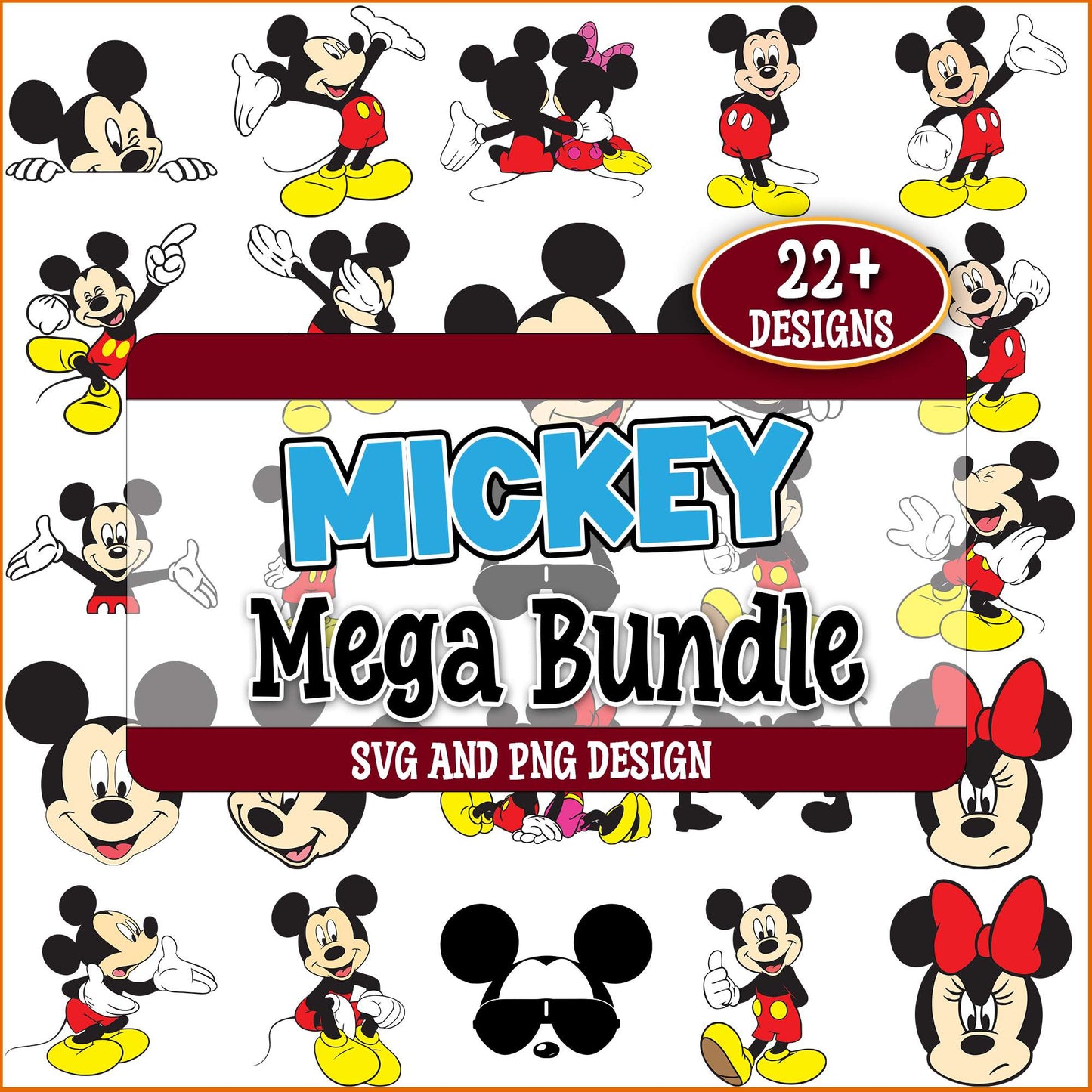 Mickey mouse poses svg bundle