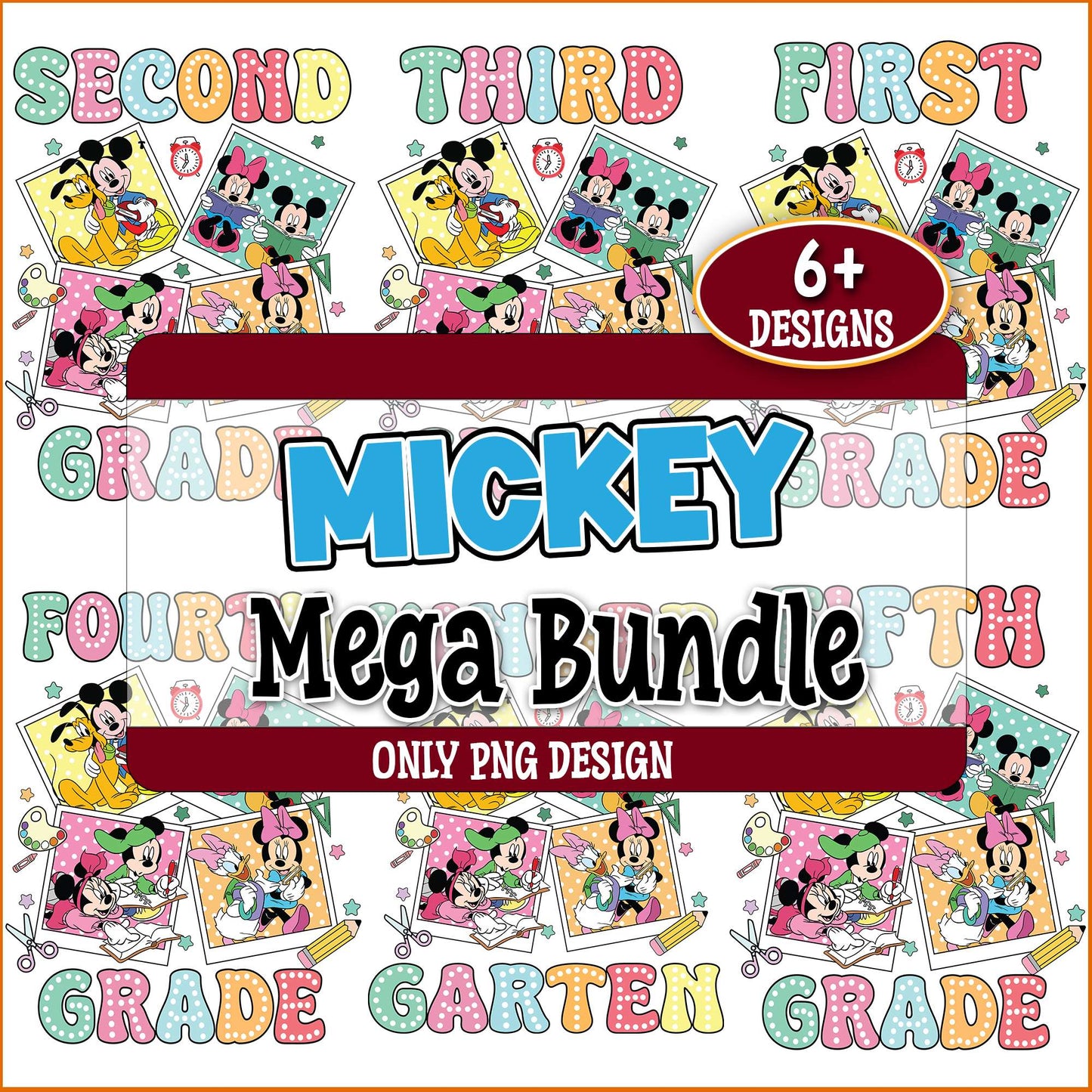 Mickey mouse school png bundle