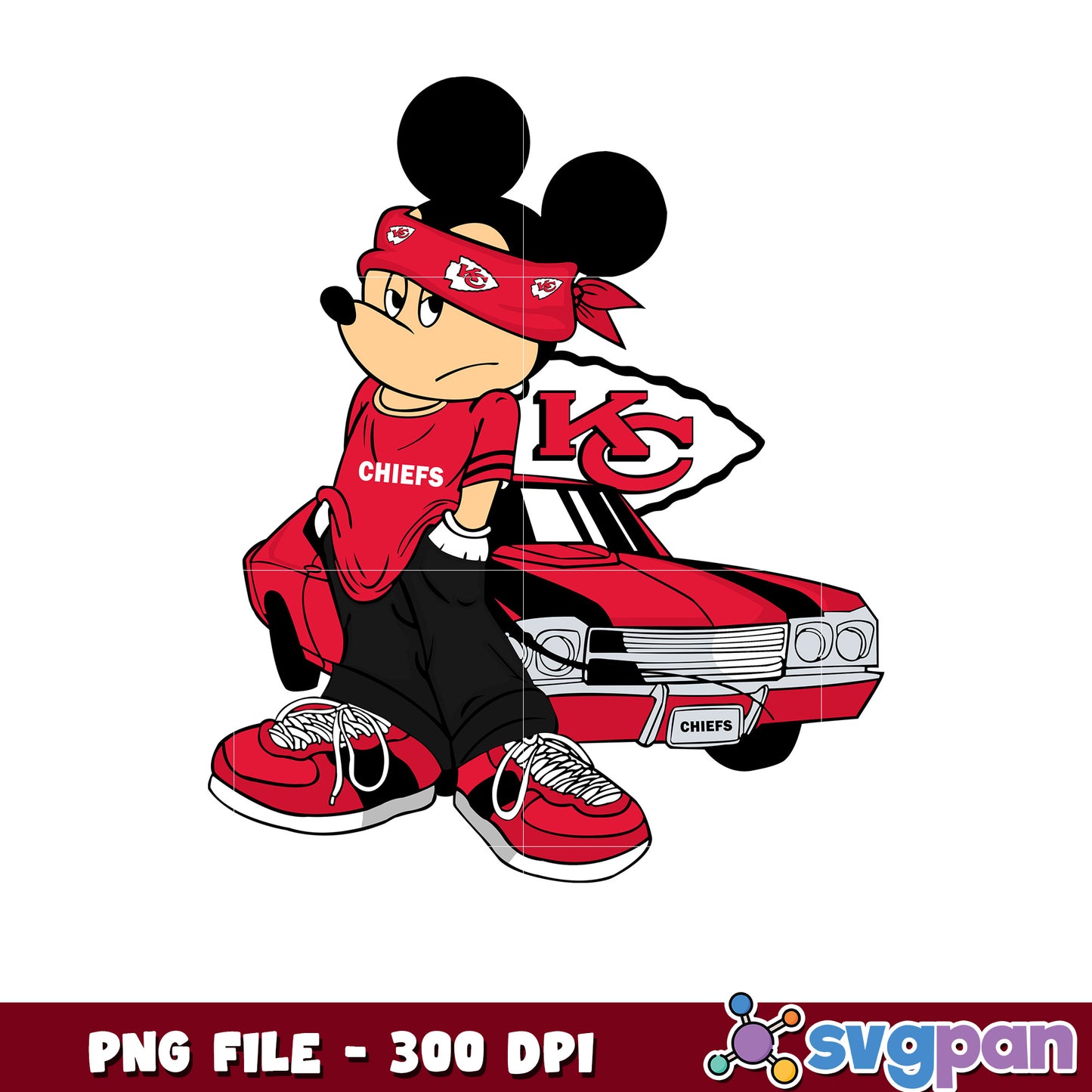 Mickey play nfl kansas city chiefs team png, disney mickey mouse png, nfl teams png