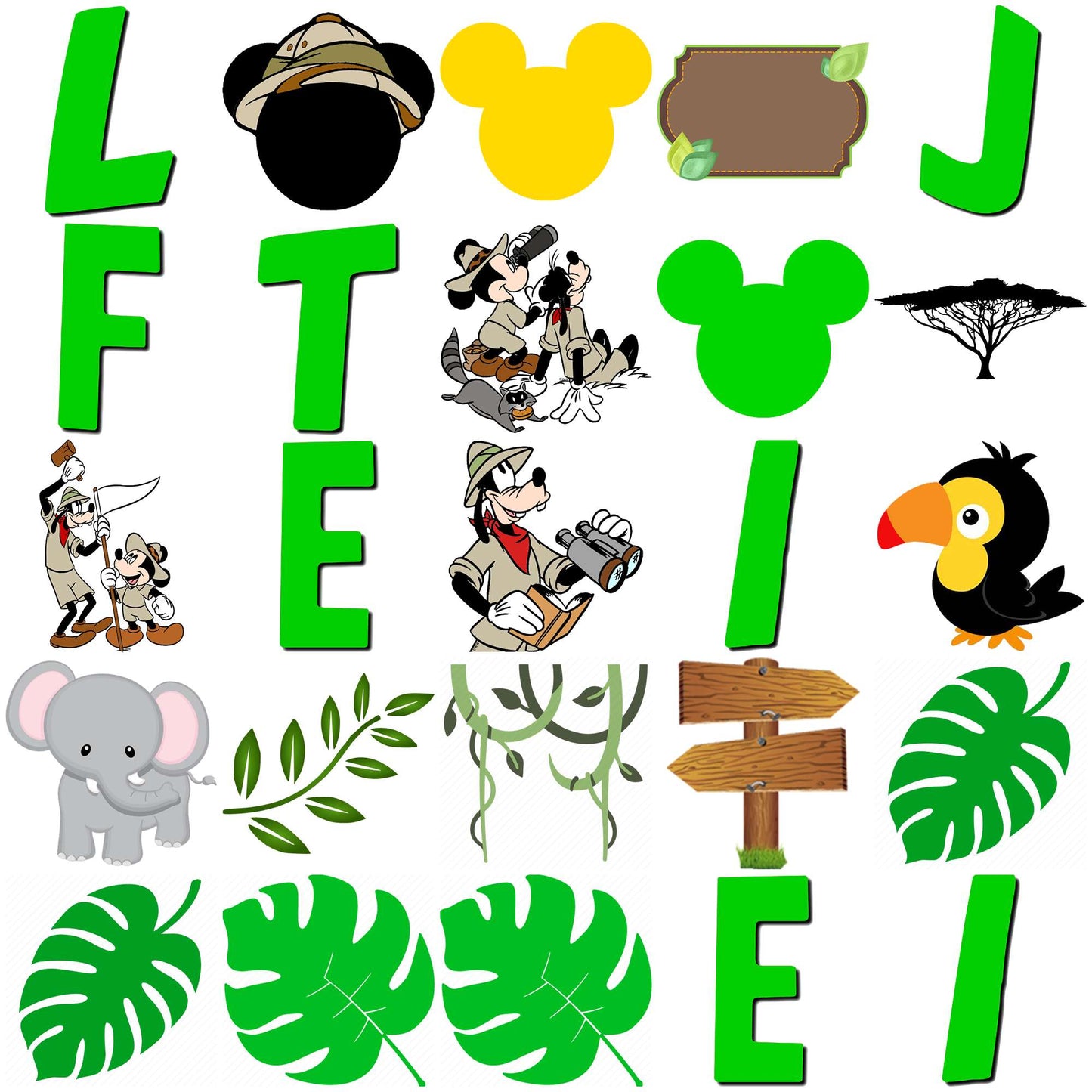 Mickey safari design png bundle, disney mickey mouse png, mickey mouse watch png