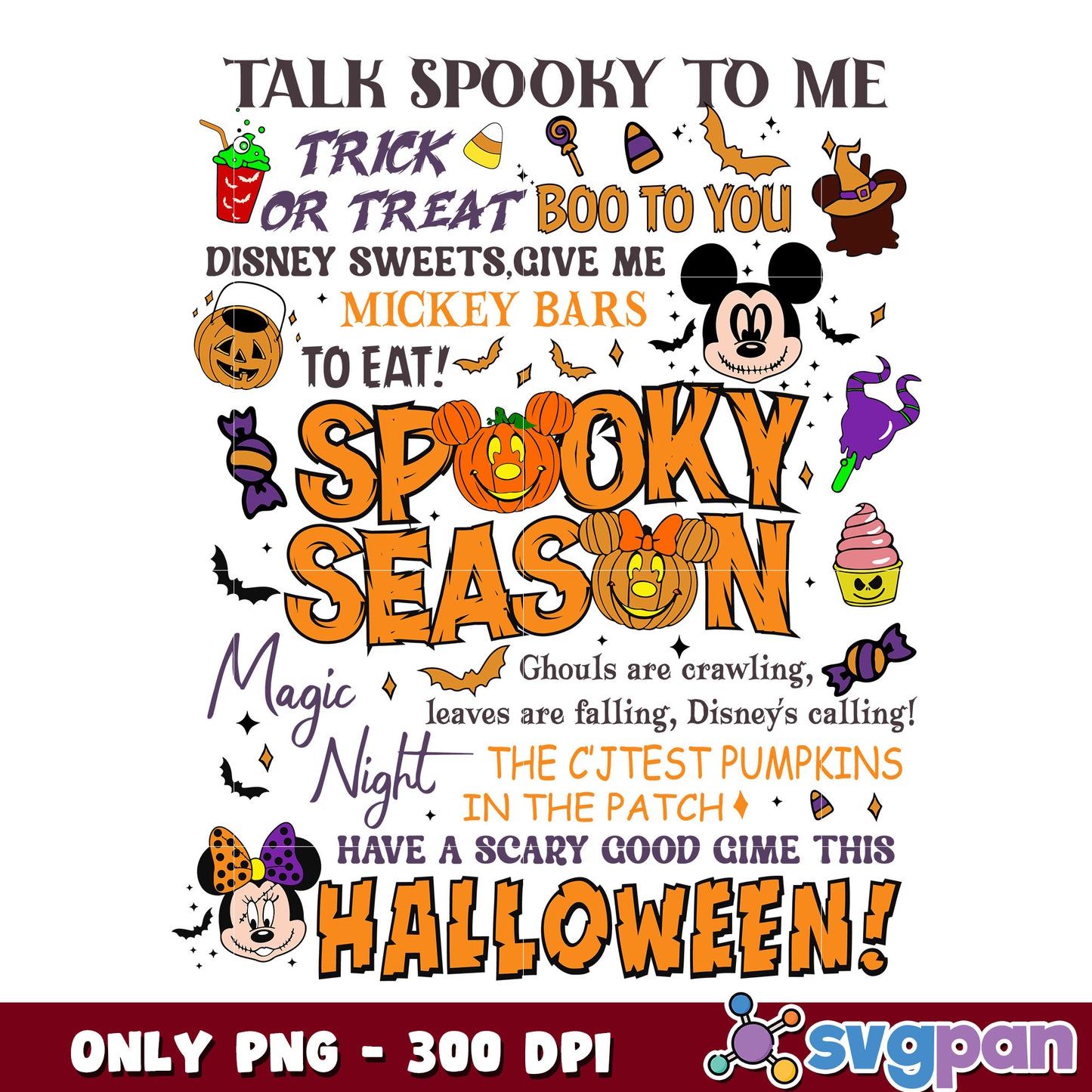 Mickey spooky season halloween png, mickey halloween png