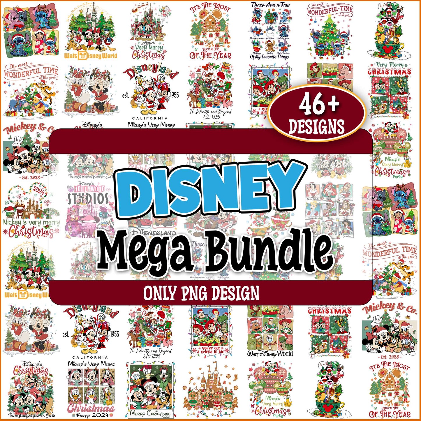 Mickey very merry christmas png bundle