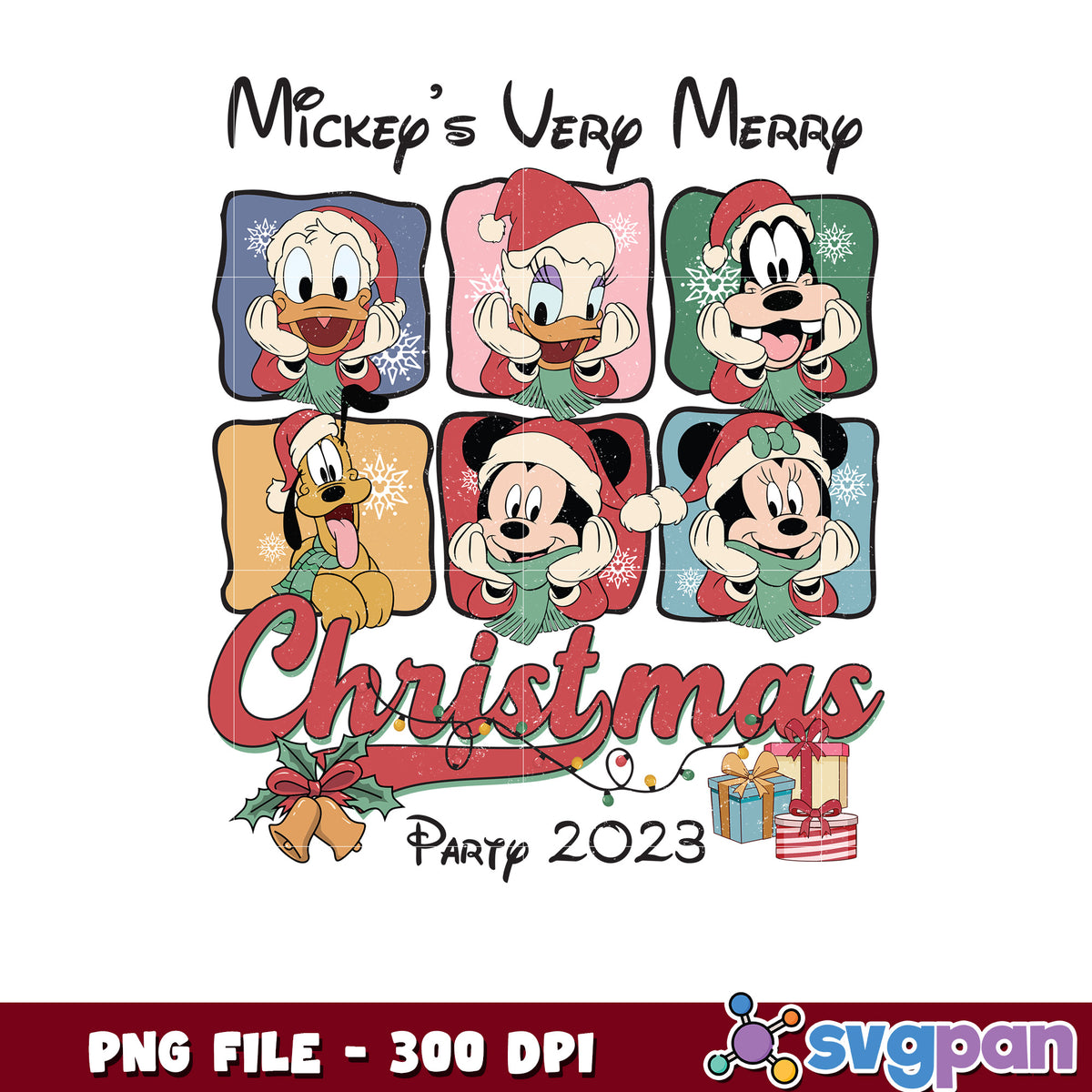 Mickey very merry png, chistmas white png, winter png