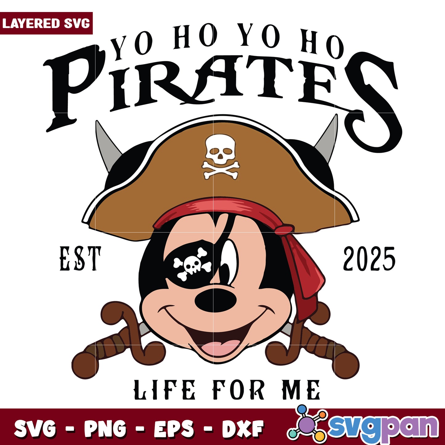 Mickey yo ho ho pirates svg, disney movies svg, family vacation svg