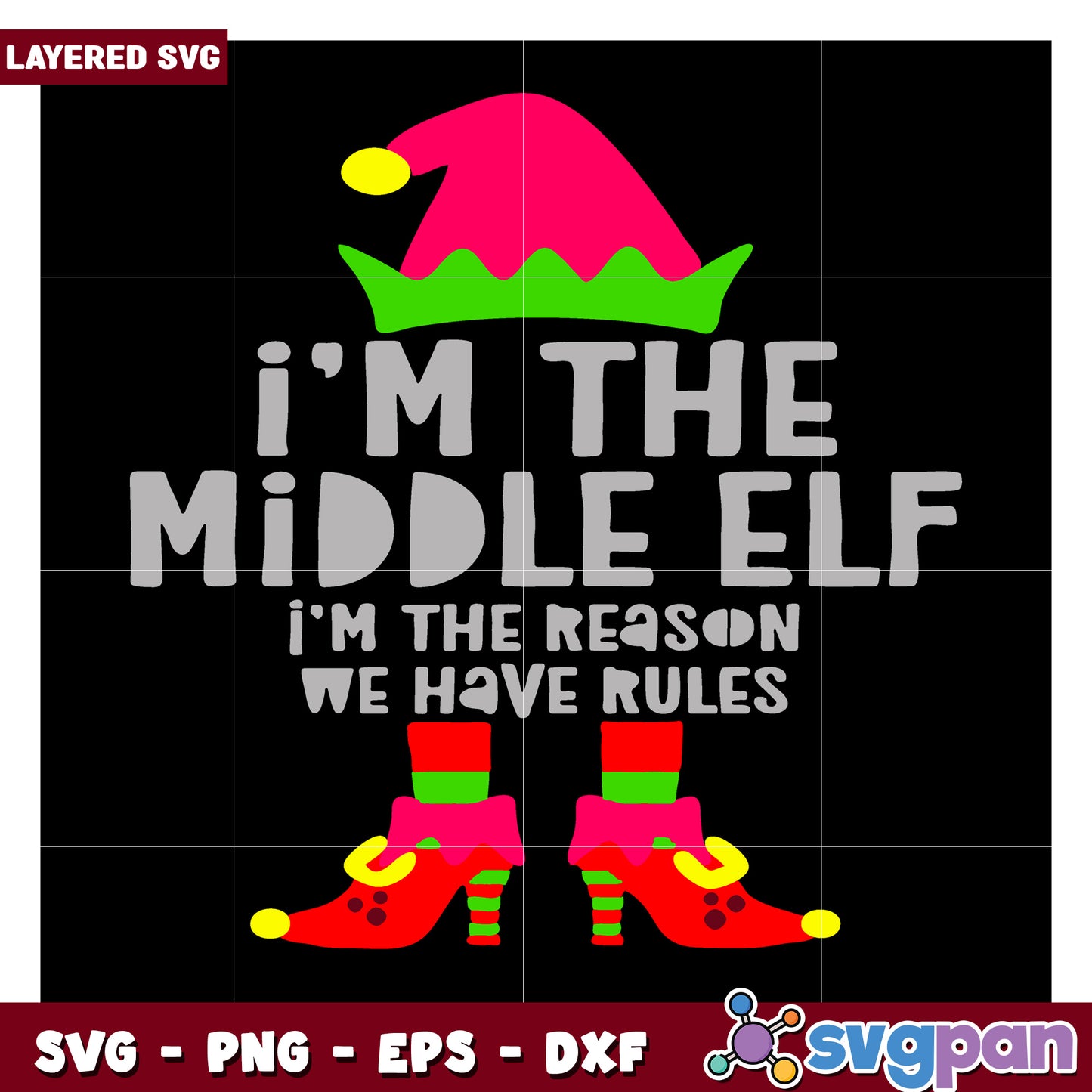 Middle Elf SVG Design for Holiday Crafts, Perfect for DIY Projects