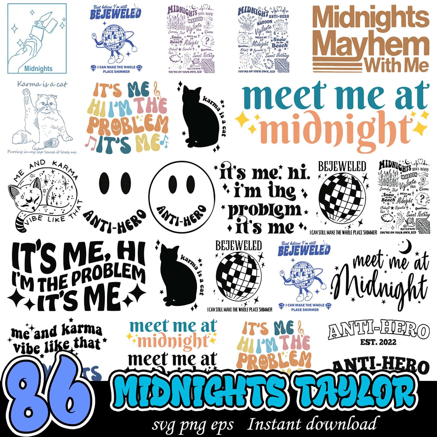 Midnights Taylor SVG Bundle Instant Download