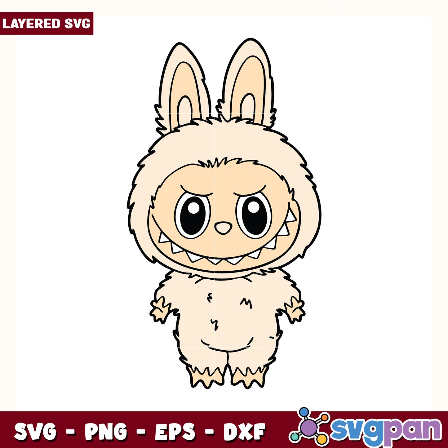 Milk skin clolor labubu design svg, cute labubu svg, popmart labubu svg