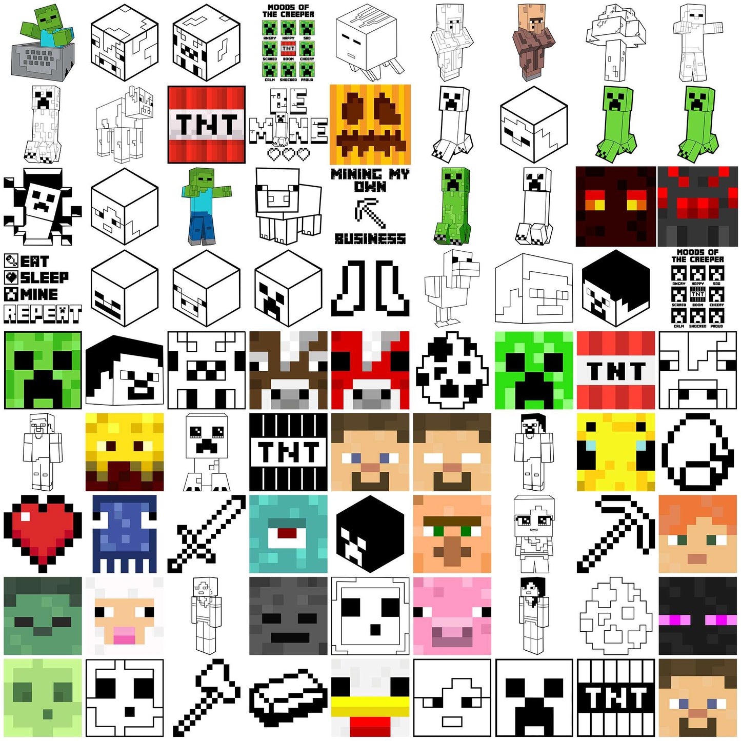 Minecraft set svg bundle, minecraft unblocked svg, minecraft movie svg