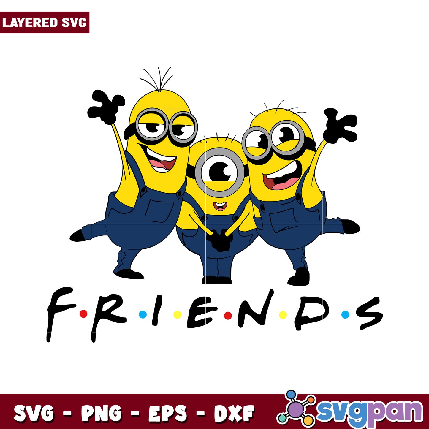 Minion Friends SVG Layered Design for Crafting Projects, Perfect for Fans