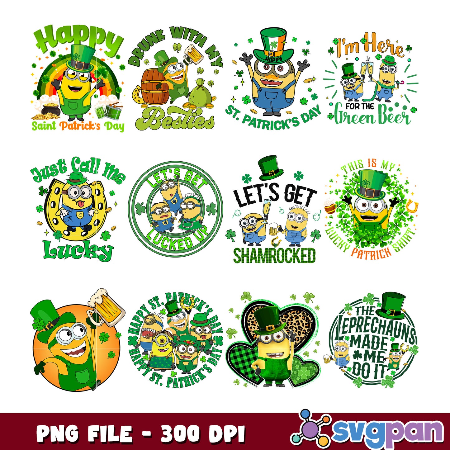 Minions St Patricks Day PNG Bundle