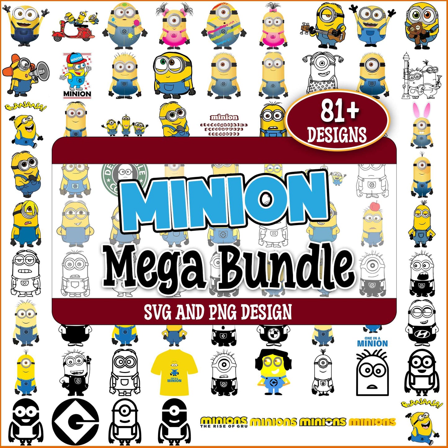 Minions set svg bundle