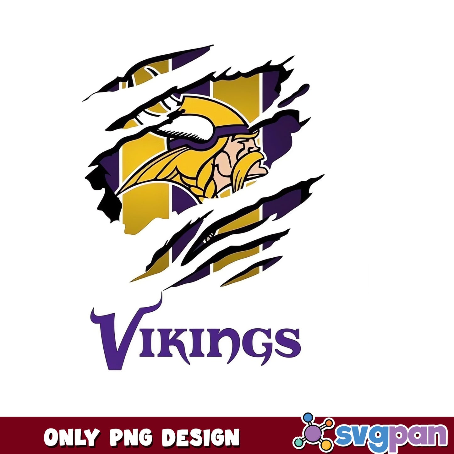 Minnesota Vikings Ripped PNG, Vikings Football PNG, NFL PNG